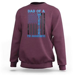 Blue American Flag Dad Of A Warrior T1D Awareness Sweatshirt TS02 Maroon Printyourwear