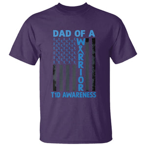 Blue American Flag Dad Of A Warrior T1D Awareness T Shirt TS02 Purple Printyourwear