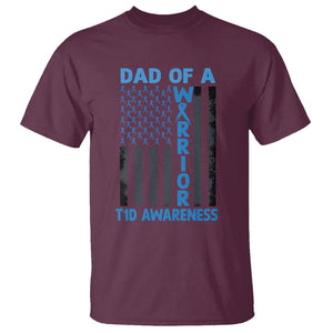 Blue American Flag Dad Of A Warrior T1D Awareness T Shirt TS02 Maroon Printyourwear