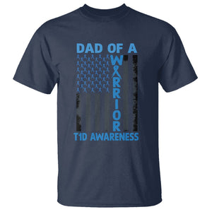 Blue American Flag Dad Of A Warrior T1D Awareness T Shirt TS02 Navy Printyourwear