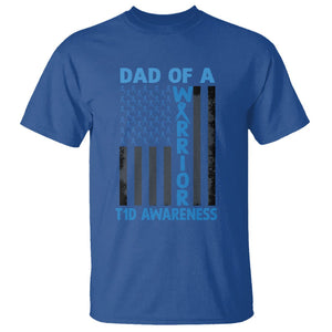 Blue American Flag Dad Of A Warrior T1D Awareness T Shirt TS02 Royal Blue Printyourwear