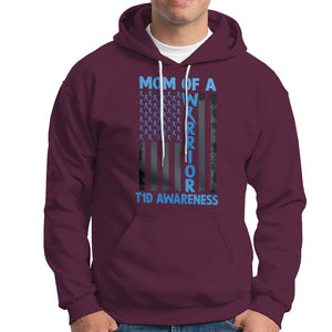 Blue American Flag Mom Of A Warrior T1D Awareness Hoodie TS02 Maroon Printyourwear