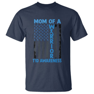 Blue American Flag Mom Of A Warrior T1D Awareness T Shirt TS02 Navy Printyourwear