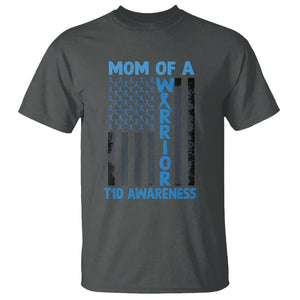 Blue American Flag Mom Of A Warrior T1D Awareness T Shirt TS02 Dark Heather Printyourwear