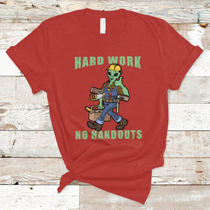 Blue Collar Hard Work No Handouts Alien Worker Labor Day T Shirt TS02 Red Printyourwear