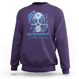 Blue Sugar Skull Dead Pancreas Society Diabetes Awareness Sweatshirt TS02 Purple Printyourwear