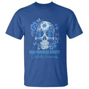 Blue Sugar Skull Dead Pancreas Society Diabetes Awareness T Shirt TS02 Royal Blue Printyourwear