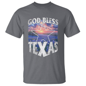 Bluebonnet Field God Bless Texas T Shirt TS09 Charcoal Print Your Wear