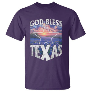 Bluebonnet Field God Bless Texas T Shirt TS09 Purple Print Your Wear