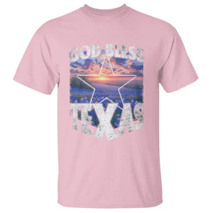 Bluebonnet Field God Bless Texas T Shirt TS09 Light Pink Print Your Wear