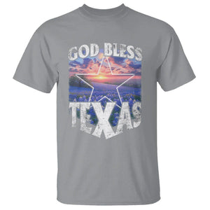 Bluebonnet Field God Bless Texas T Shirt TS09 Sport Gray Print Your Wear