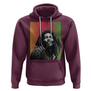 Legend Bob Hoodie One Love The Reggae Vintage Graphic TS02 Maroon Printyourwear