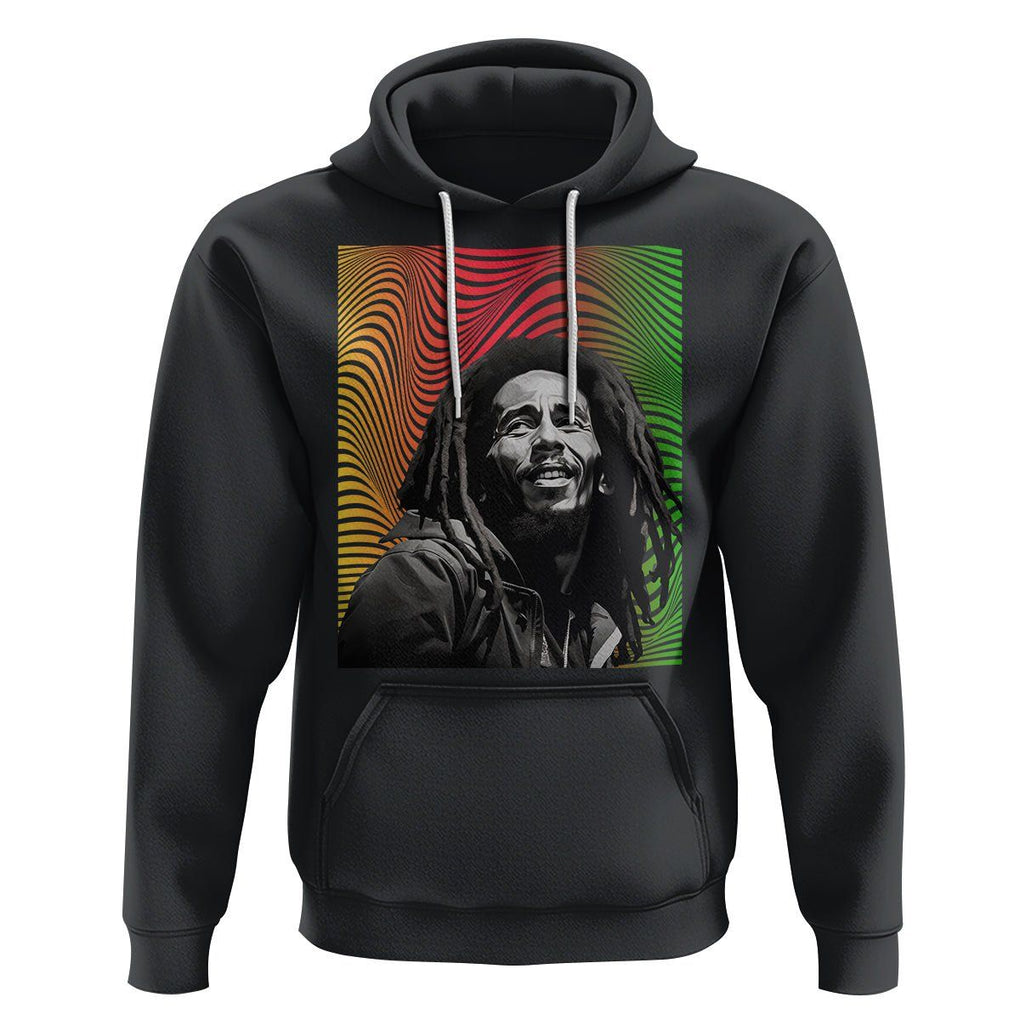 Legend Bob Hoodie One Love The Reggae Vintage Graphic TS02 Black Printyourwear