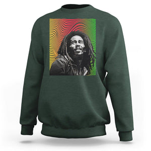 Legend Bob Sweatshirt One Love The Reggae Vintage Graphic TS02 Dark Forest Green Printyourwear