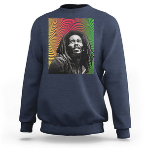 Legend Bob Sweatshirt One Love The Reggae Vintage Graphic TS02 Navy Printyourwear