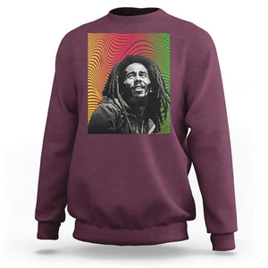 Legend Bob Sweatshirt One Love The Reggae Vintage Graphic TS02 Maroon Printyourwear