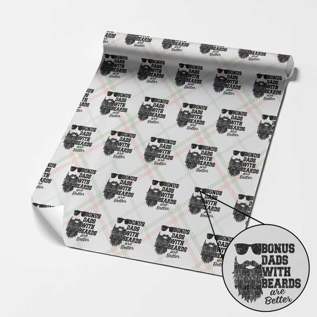 Bonus Dads With Beards Are Better Wrapping Paper Roll Retro Step Dad Fathers Day TS10 Christmas Plaid Print Your Wear