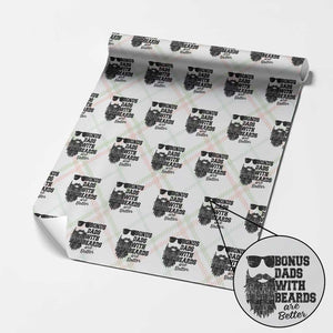 Bonus Dads With Beards Are Better Wrapping Paper Roll Retro Step Dad Fathers Day TS10 Christmas Plaid Print Your Wear