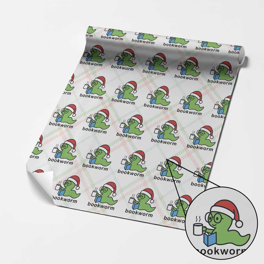 Bookworm Christmas Wrapping Paper Roll Reading Book Lover TS14 Christmas Plaid Print Your Wear