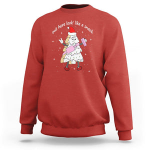 Boujee Christmas Tree Cake Sweatshirt Out Here Lookin' Like A Snack TS02 Red Printyourwear