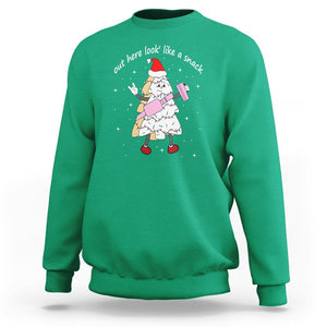 Boujee Christmas Tree Cake Sweatshirt Out Here Lookin' Like A Snack TS02 Irish Green Printyourwear