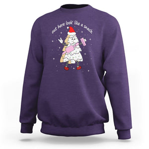 Boujee Christmas Tree Cake Sweatshirt Out Here Lookin' Like A Snack TS02 Purple Printyourwear