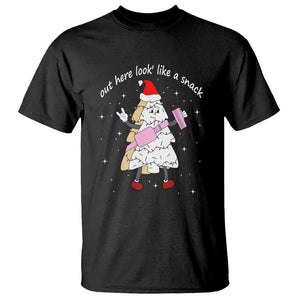 Boujee Christmas Tree Cake T Shirt Out Here Lookin' Like A Snack TS02 Black Printyourwear