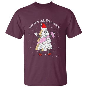 Boujee Christmas Tree Cake T Shirt Out Here Lookin' Like A Snack TS02 Maroon Printyourwear