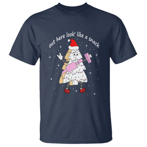 Boujee Christmas Tree Cake T Shirt Out Here Lookin' Like A Snack TS02 Navy Printyourwear