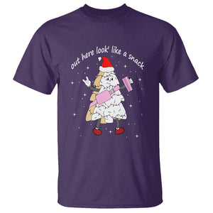 Boujee Christmas Tree Cake T Shirt Out Here Lookin' Like A Snack TS02 Purple Printyourwear