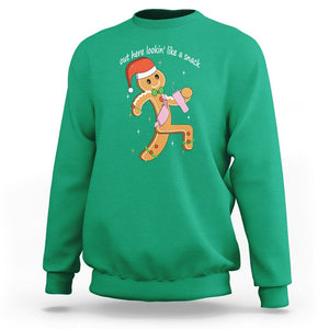 Boujee Gingerbread Man Sweatshirt Out Here Lookin' Like A Snack TS02 Irish Green Printyourwear