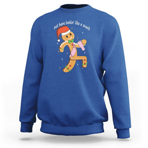 Boujee Gingerbread Man Sweatshirt Out Here Lookin' Like A Snack TS02 Royal Blue Printyourwear