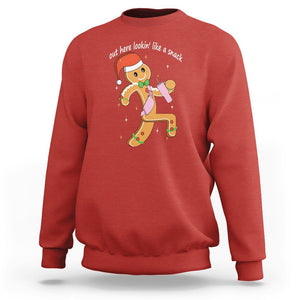 Boujee Gingerbread Man Sweatshirt Out Here Lookin' Like A Snack TS02 Red Printyourwear