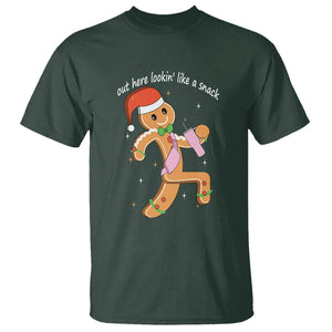 Boujee Gingerbread Man T Shirt Out Here Lookin' Like A Snack TS02 Dark Forest Green Printyourwear