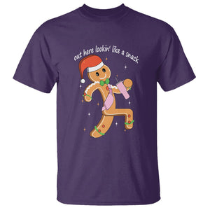 Boujee Gingerbread Man T Shirt Out Here Lookin' Like A Snack TS02 Purple Printyourwear