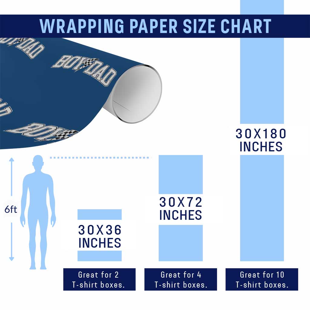 Boy Dad Lightning Bolt Checkered Varsity Son Daddy Wrapping Paper Roll TS11 Print Your Wear