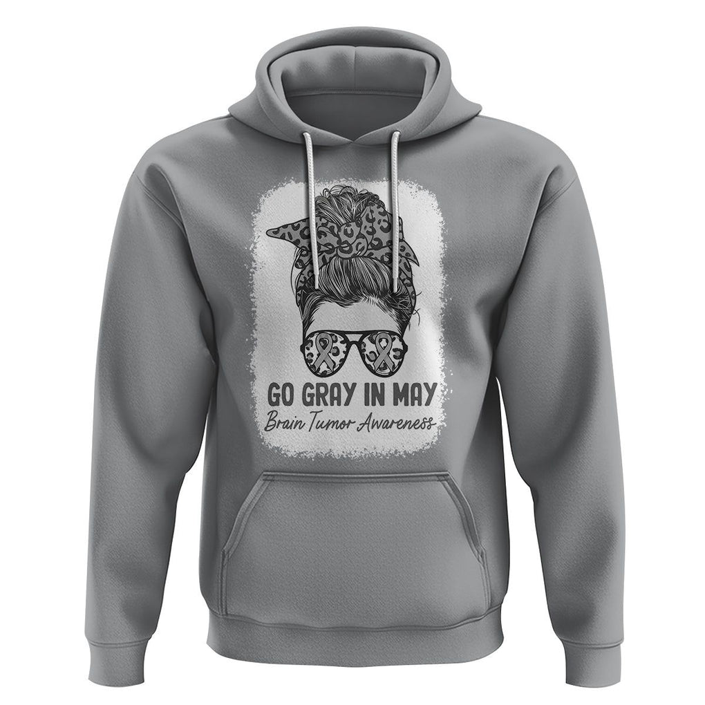 Brain Cancer Hoodie Brain Cancer Awareness Shirt Go Gray In May Messy Bun Womens TS02 Sport Gray Printyourwear