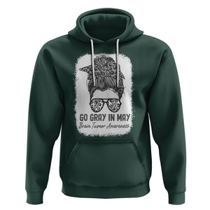 Brain Cancer Hoodie Brain Cancer Awareness Shirt Go Gray In May Messy Bun Womens TS02 Dark Forest Green Printyourwear