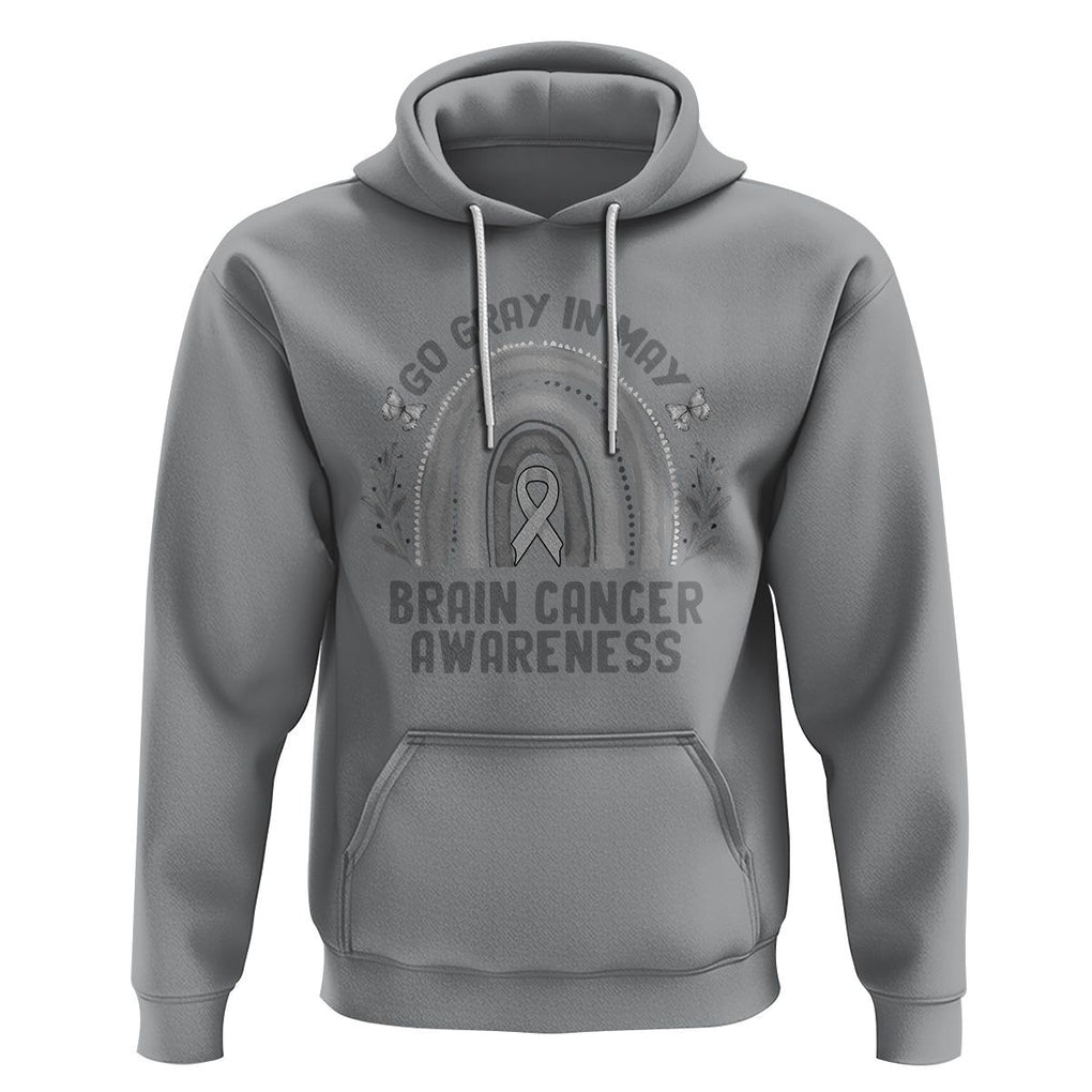 Brain Cancer Hoodie Brain Cancer Awareness Shirt Go Gray In May Ribbon Rainbow TS02 Sport Gray Printyourwear