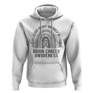 Brain Cancer Hoodie Brain Cancer Awareness Shirt Go Gray In May Ribbon Rainbow TS02 White Printyourwear