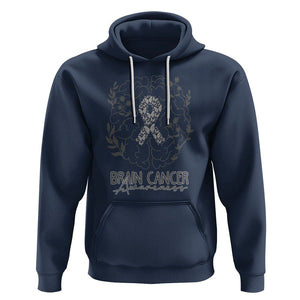 Brain Cancer Hoodie Brain Cancer Awareness Support Gray Ribbon Brain Men Womens TS02 Navy Printyourwear