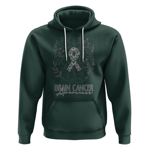 Brain Cancer Hoodie Brain Cancer Awareness Support Gray Ribbon Brain Men Womens TS02 Dark Forest Green Printyourwear