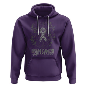 Brain Cancer Hoodie Brain Cancer Awareness Support Gray Ribbon Brain Men Womens TS02 Purple Printyourwear