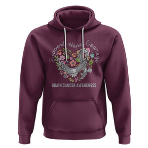 Brain Cancer Hoodie Brain Cancer Awareness Support Hope Courage Grey Ribbon TS02 Maroon Printyourwear