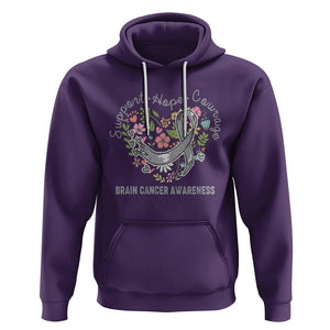 Brain Cancer Hoodie Brain Cancer Awareness Support Hope Courage Grey Ribbon TS02 Purple Printyourwear