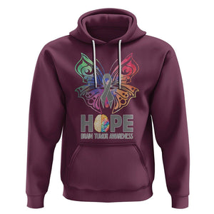 Brain Cancer Hoodie Hope Brain Tumor Awareness Support Brain Cancer Survivor TS02 Maroon Printyourwear