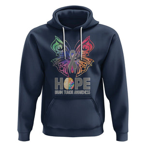 Brain Cancer Hoodie Hope Brain Tumor Awareness Support Brain Cancer Survivor TS02 Navy Printyourwear