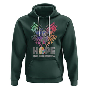 Brain Cancer Hoodie Hope Brain Tumor Awareness Support Brain Cancer Survivor TS02 Dark Forest Green Printyourwear