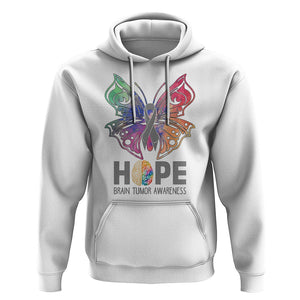 Brain Cancer Hoodie Hope Brain Tumor Awareness Support Brain Cancer Survivor TS02 White Printyourwear