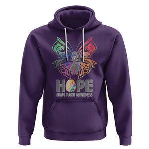 Brain Cancer Hoodie Hope Brain Tumor Awareness Support Brain Cancer Survivor TS02 Purple Printyourwear